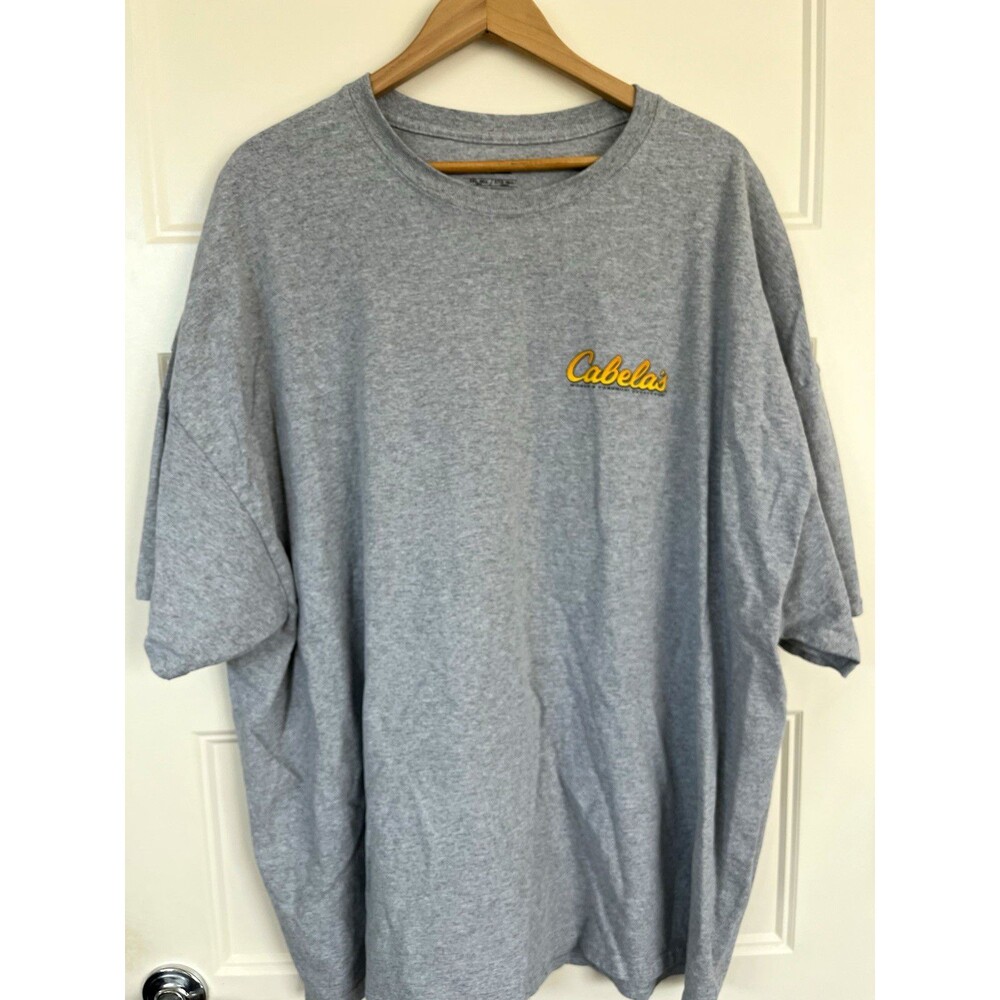 Cabela's Men's 5XL Graphic T Shirt Gray Black Lab Hunting Dog Legendary 61 Tee